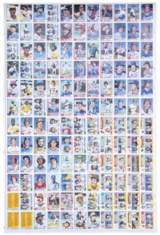 1982 Topps Baseball Uncut Sheet (132 Cards) Including Cal Ripken Jr. Rookie Card